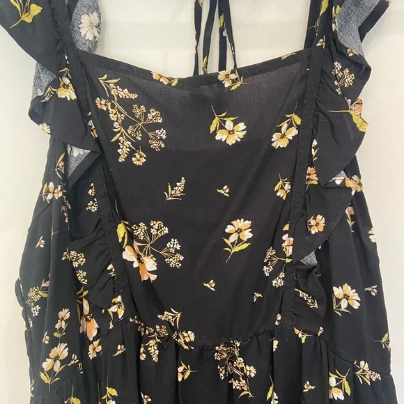 Wild Fable Black and Yellow Ruffled Mini Dress - Picture 5 of 5